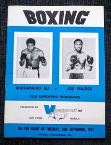 1975 Muhammad Ali vs Joe Frazier UK CC World Title Boxprogramm - Bild 1 von 1