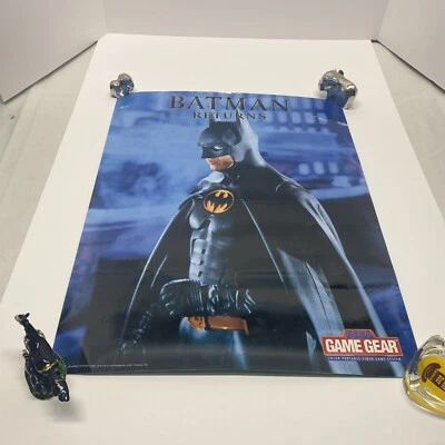 VTG 1992 Batman Returns Sega Game Gear Promo Art Poster Insert Laminated - Image 1 of 4