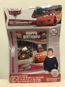 DISNEY PIXAR CARS Gigante CUMPLEAÑOS Kit Decoración - Mural de Pared Uso Interior/Exterior - Imagen 1 de 1