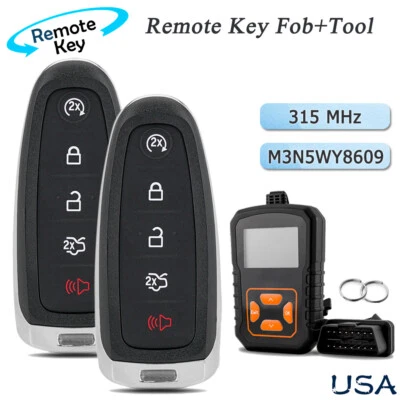 2 Llavero inteligente remoto + programador para Ford Flex Taurus Lincoln MKT 2013-2019 Foto 1 de 4