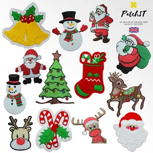 Weihnachten/Weihnachtsmann bestickte Patches zum Aufbügeln/Nähen bestickter Patch - Bild 1 von 17