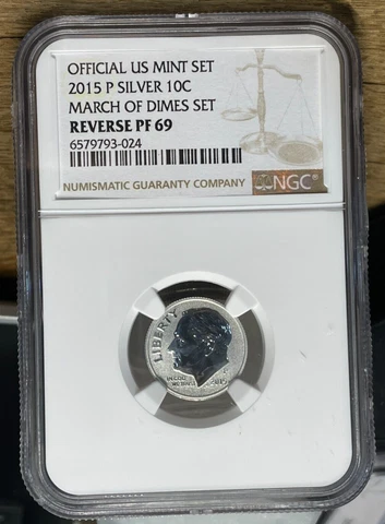 2015 P March Of Dimes Roosevelt 10c Silver Proof, NGC Certified RP69, 024 Cover