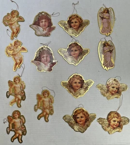 Vtg Ephemera 15 Victorian Style Paper Lithograph Ornaments Cherubs Valentine's - Bild 1 von 8