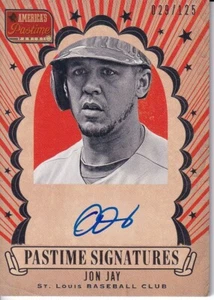 2013 Panini America's Jon Jay Auto Pastime Signatures 29/125 Cincinnati Reds - Picture 1 of 2