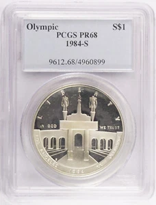 1984 S LA Olympics Silver Dollar PCGS PR68 - Picture 1 of 2