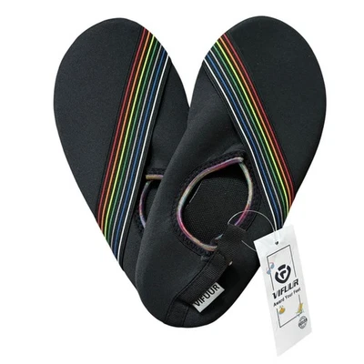 NEW Womens Water Shoes Size 8 38/39 Black Rainbow Water Sock Beach Swim Vacation - Image 1 of 4