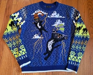 Maglione Blizzard Bay unisex L ricamato nero gatti pullover brutto Halloween - Foto 1 di 9