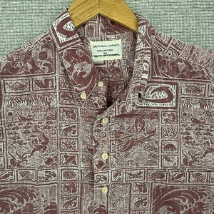 Vtg Reyn Spooner Sz 2XL/3XL  Varez Fishing Hawaiian Mythology Kloth Red RARE - Picture 1 of 12