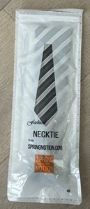 Spring Notion Boy's Pre-tied Woven Zipper Necktie - Black/Grey/Silver - NEW!! - Picture 1 of 4