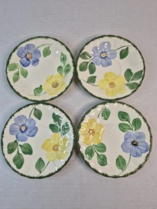 Set Of 4 - Blue Ridge/Southern Pottery 6" Side Plate Piecrust Edge Floral Print - Picture 1 of 12