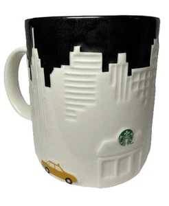 Starbucks Mug New York City 16oz Relief Series Taxi Skyline 2012 Imperfections - Picture 1 of 24