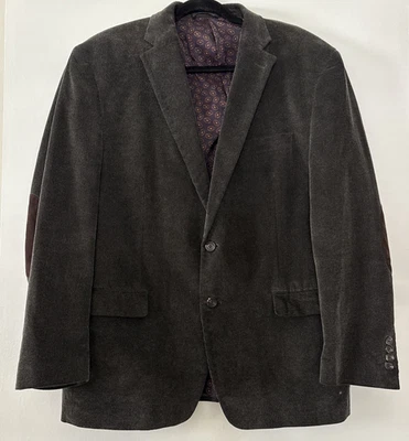 Chaps Mens 44R Gray Corduroy Blazer Sport Coat Jacket Classic Elbow Patch - Image 1 of 4