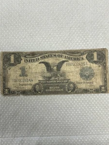 1899 $1 Silver Certificate – “Black Eagle” Note – US Paper Money - Picture 1 of 6