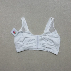 Fruit Of The Loom Bralette Womens UK 12 White Cotton Low Impact Bra EU 40 NWT - Picture 1 of 4