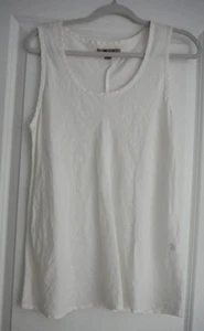 FLAX Women's Size Small (fit is S/M) 100% Linen Tunic Tank Blouse Off-white EUC! - Picture 1 of 7