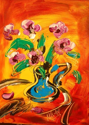 FLORES Moderna Abstracta Original Pintura al Óleo IMPRESIONISTA CANADÁ 22RE Foto 1 de 4