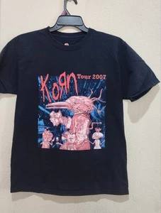 Korn Band 2007 Tour Black Band T-Shirt Size Large Vintage Style - Picture 1 of 5