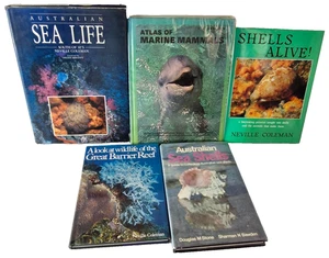 Marine Animal Life Australian Shells BULK BOOK LOT  x 5 Books Great Barrier Reef - Bild 1 von 7