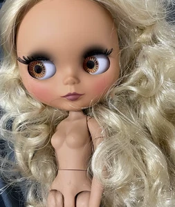 Neo Blythe Puppe Matte Gesicht Haare Perücke Nude BJD 4 Farben Große Augen Sammlerstücke Geschenke - Bild 1 von 24
