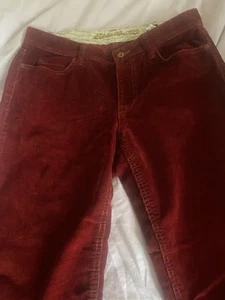 Eddie Bauer Vintage Women’s Red Corduroy Long Flared Trousers - Picture 1 of 5