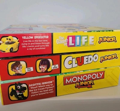 Monopoly Cluedo Game of Life Hasbro Junior Board Game bundle (3 games) - Image 1 of 4