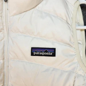 Patagonia Vest Girls Medium White Down Puffer Quilted Insulated Lightweight M 10 - Picture 1 of 9