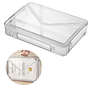 Plastic Storage Bin with Lid Portable Project Case with Handle Clear Storage ... - Picture 1 of 6