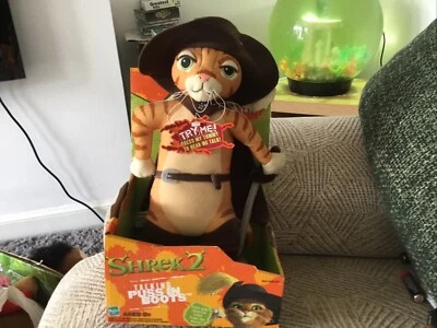 Shrek 2 -  Puss In Boots  Interactive Talking Plush New - Image 1 of 4
