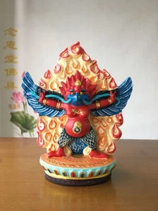 5,7" Bodhisattva golden geflügelter Vogel Statue Gott tibetischer tantrischer Buddha Harz - Bild 1 von 7