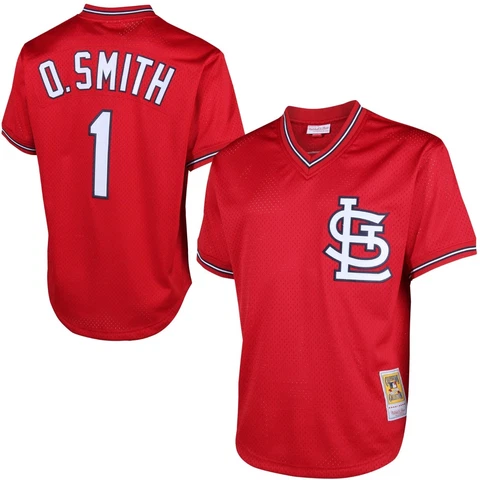 St Louis Cardinals Ozzie Smith #1 Mitchell & Ness 1996 Authentic Mesh BP Jersey Cover