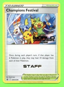 Staff Champions Festival SWSH296 - NM Pokemon London World Championship 2022 2 - Picture 1 of 2