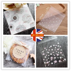 100Pcs Self Adhesive Plastic Cookie Bag Candy Gift Packaging Birthday Bags Valen - Picture 1 of 45