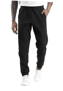Men's Fleece Joggers Pants with Deep Pockets Athletic Large Fleece Lined-black - Picture 1 of 8