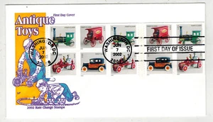 2002 FARNAM ANTIQUE TOYS 3626-3629 NON DENOMINATED BOOKLET PANE OF 10 - Picture 1 of 1