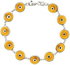925 Sterling Silver Evil Eye Bracelet for Women and Girls 7 Inches