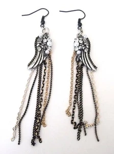 New Fancy Angel Wings Dangle Earrings Religious Jewelry - Picture 1 of 4