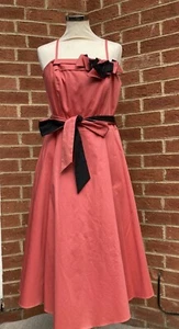 Coral Pink Floral Cotton Blend Midi Dress F& F Size 16 New with tags - Picture 1 of 12