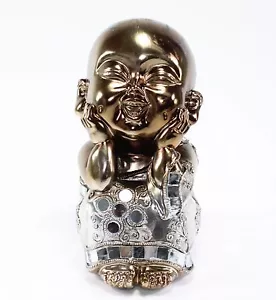 Feng Shui Bronce Cara Feliz Buda Monje Electrochapadas Kasaya Decoración del Hogar Estatuas - Imagen 1 de 4