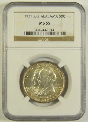Alabama 2x2 Half 1921 NGC MS-65 #42-014 - Image 1 of 2