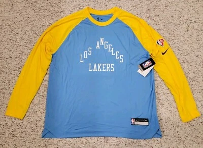 Nike NBA Los Angeles Lakers 75 Player Issue Long Sleeve Shirt DA8549-462 Mens XL - Image 1 of 4