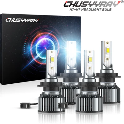 For Jaguar Vanden Plas Base Sedan 1998-2008 H7 LED Headlight Bulbs High Low Beam - Image 1 of 4