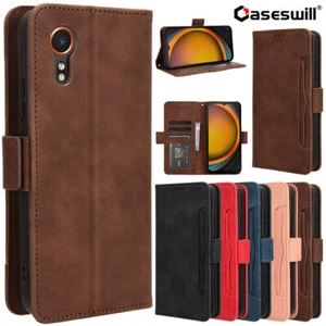 For Samsung Galaxy Xcover 7 5 6 Pro Retro Leather Wallet Case + Screen Protector - Picture 1 of 26