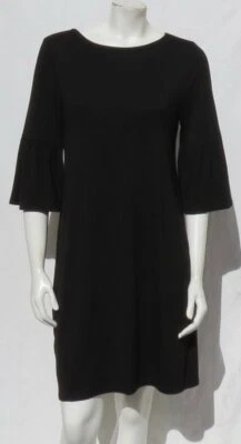 WHITE HOUSE BLACK MARKET Shift Dress ¾ Bell Sleeves Rayon Jersey Knit US M EUC - Image 1 of 4