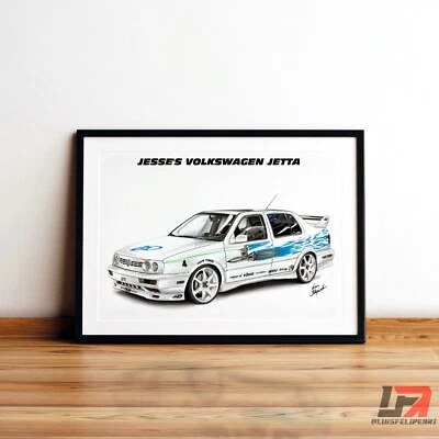 Fast and Furious car art poster: JESSE'S VOLKSWAGEN JETTA - Image 1 of 4