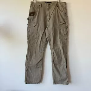 Wrangler Riggs Hose Herren 37x33 Khaki Carpenter Baggy Cargo Canvas Y2K Skater - Bild 1 von 8