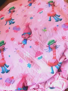 Dreamworks' Trolls Dolls Twin fitted bottom Sheet & PILLOW CASE crafts fabric - Picture 1 of 9