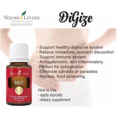 Di-Gize 15 ml Young Living Essential Oils 100% Pure Help Pain Stomach Release - Image 1 of 2