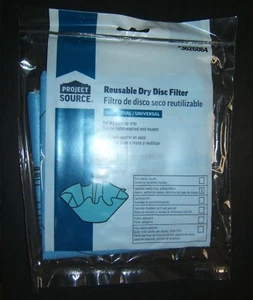 Project Source Shop Vac Reusable Dry Filter Disk 3 pack new factory sealed - Picture 1 of 2