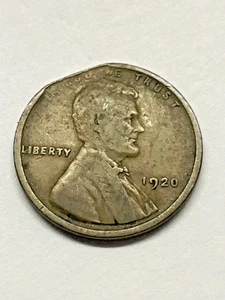 1920 Error Lincoln Wheat Cent VG Clip Planchet #455 - Picture 1 of 4