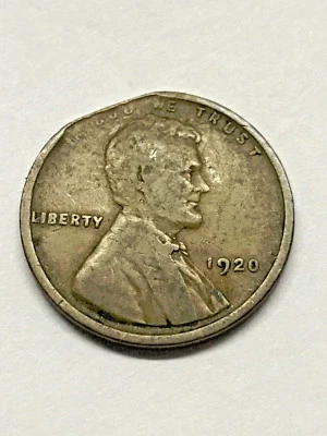 1920 Error Lincoln Wheat Cent VG Clip Planchet #455 - Image 1 of 4
